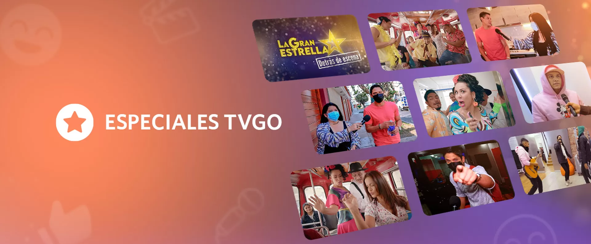 Ponte cómod@ y conoce más de tus artistas favoritos con nuestros detrás de cámaras y entrevistas exclusivas. 
Míralos sin publicidad y cuando quieras por ser suscriptor de tvGO.