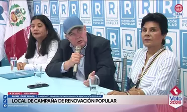 Rafael López Aliaga se pronuncia en local de campaña de Jesús María