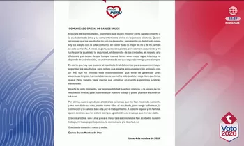 Carlos Bruce: "Hay que esperar el resultado final para evaluar escenarios futuros"