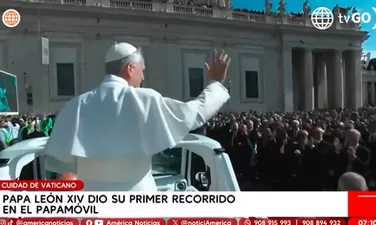 Papa León XIV hizo su debut en papamóvil en plaza San Pedro