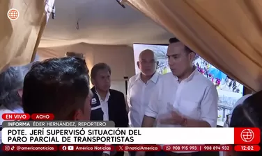 Presidente Jerí supervisa situación del paro de transportistas